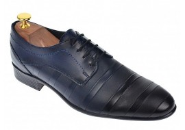 OFERTA MARIMEA 40,43 - Pantofi barbati eleganti din piele naturala bleumarin Dyany Shoes - 745BLM